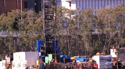 Crane truss tilt Stock Footage 40027638