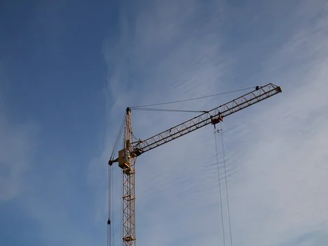 Crane unfolds with a cargo Video stock 72179748
