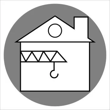 Crane vector color line icon. Vector illustration Stock Illustration