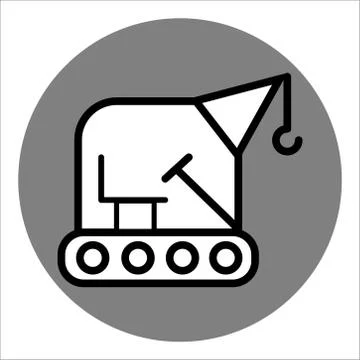 Crane vector color line icon. Vector illustration Stock Illustration