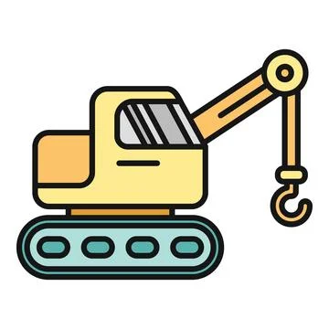 Crane vehicle machine lifting heavy equipment icon Ilustración de archivo