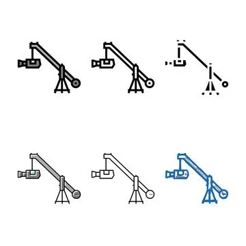 Crane video camera color diversity icon vector Stock Illustration
