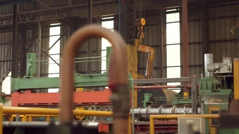 Crane in warehouse Stock Footage 77099633