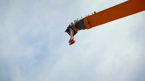 The crane on which the chain hangs Stock Footage 142496676