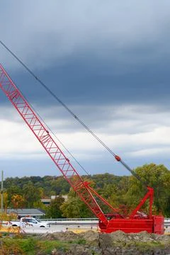 Crane on a white sky background Stock Photos