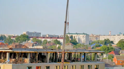Crane work at a construction site Stock Footage 112615586