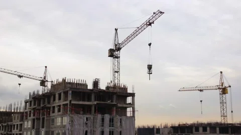 Crane work on construction site 스톡 동영상 151244946