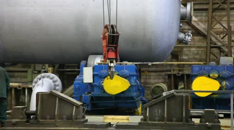 Crane work in the factory shop engineering Stock Footage 48991594