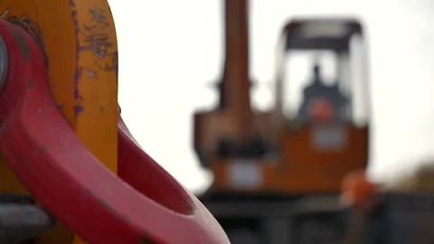 Crane work out of focus, slow motion Video stock 142496254