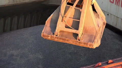 A crane at work at seaport, close up Video stock 85561152