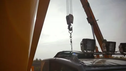 Crane on the work site Stock Footage 142496549