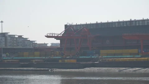 A crane working on a cargo port. Stock Footage 139069022