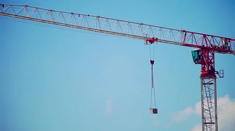 Crane working in construction site Stock Footage 33742926