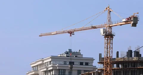 Crane working on a construction site Stock Footage 165361460