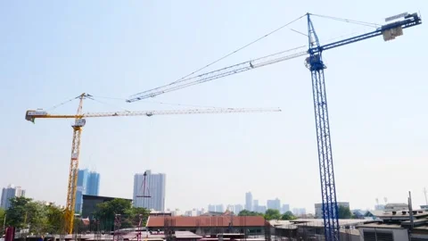 Crane Working On The Construction Site Stock Footage 262776483