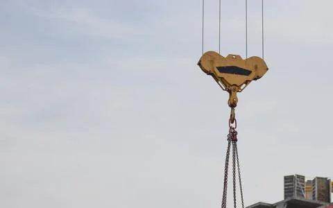 Crane working on a construction site. Foto stock