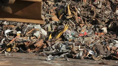 Crane working with metal scrap Stock Footage 22028650