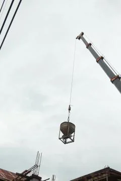 Crane is working. Stock Photos