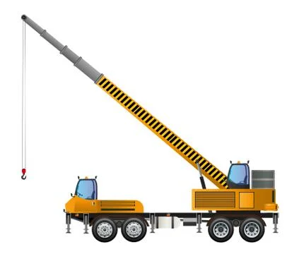 Crane working site work  and construction site Stock Illustration