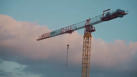 Crane working in sky building with cloud Stock Footage 267829626