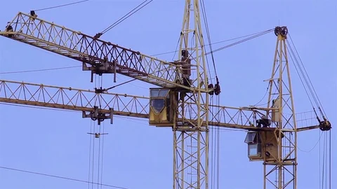 Crane working Snow Stock Footage 83240125