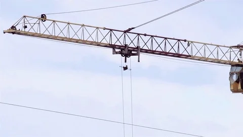 Crane working Snow Stock Footage 83240946