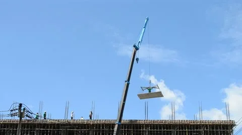 Crane working on tower in construct site Stock Footage 20460504
