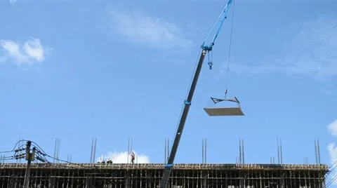 Crane working on tower in construct site Stock Footage 20460907