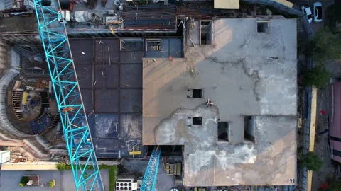 Crane works on construction Stock Footage 200188858