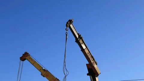 Crane works at a construction site Stock Footage 98836554