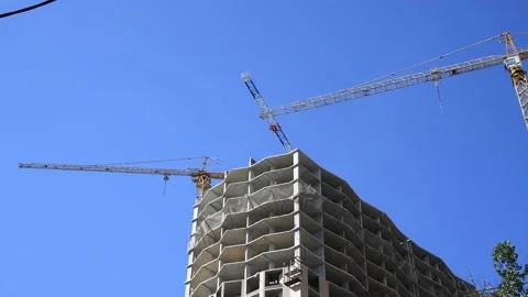 Crane works on construction site Stock-Footage 168439737