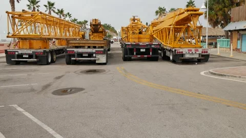 CraneRoadBarracadesPanLP1010224 Stock Footage 291225874