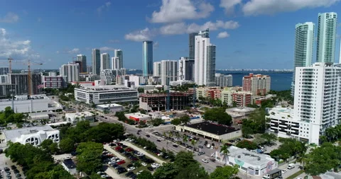 Cranes across Edgewater Miami Stock Footage 231819016