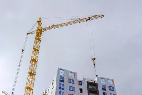 Cranes and building construction Foto stock