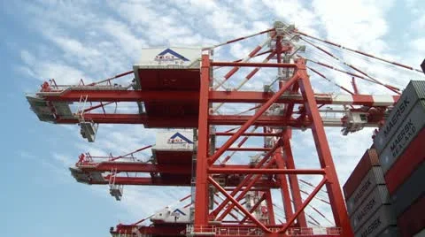 Cranes and Maersk Container 스톡 동영상 10831490