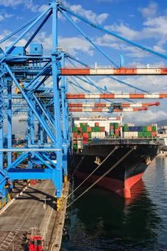 Cranes and ship Stock Photos