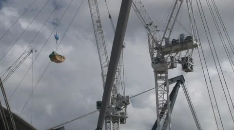 Cranes and Skip Stock Footage 49764464