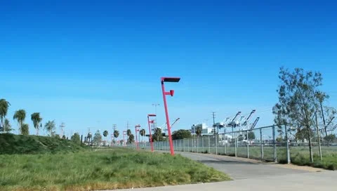 Cranes bg and park view 库存影片 10883339
