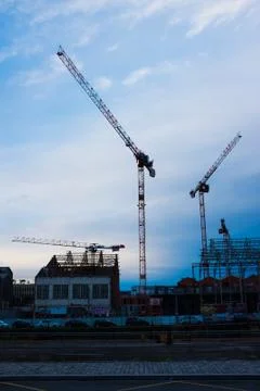 Cranes in Bordeaux Stock Photos