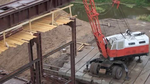 Crane's cabin at the docks Stock-Footage 10346242