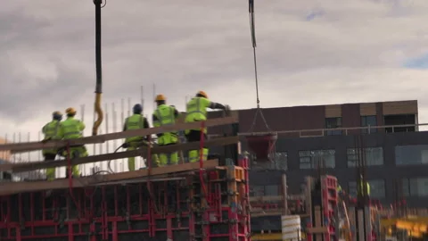 Cranes in the city Stock Footage 101643492