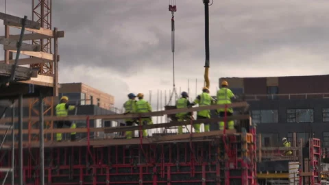 Cranes in the city Stock Footage 101643900