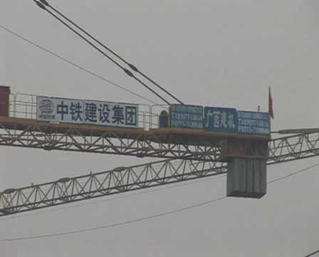 Cranes constructing buildings under pollution Stock Footage 285262