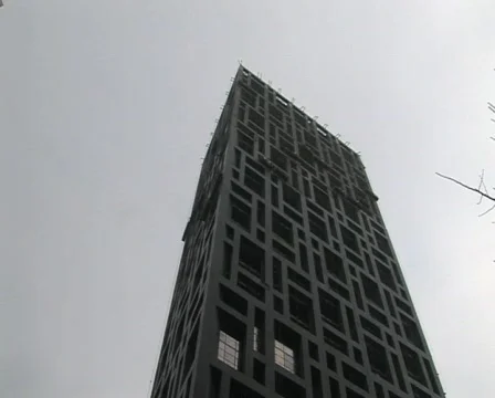 Cranes constructing buildings under pollution Stock Footage 337247