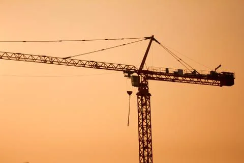 Cranes construction silhouette Stock Photos