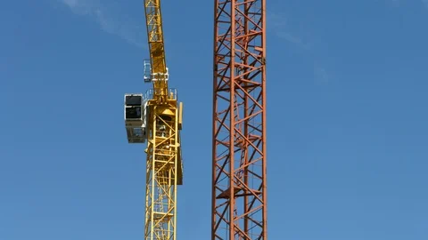 Cranes at construction site Stock Footage 104838104