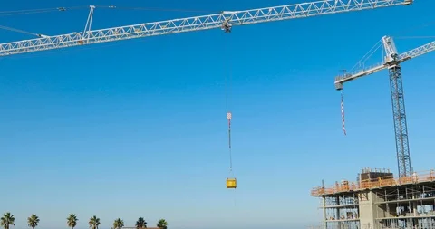 Cranes - Construction Site Stock Footage 122090584