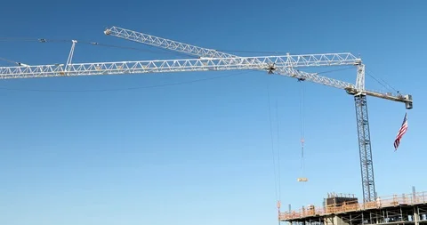 Cranes at the Construction Site Stock Footage 123451405
