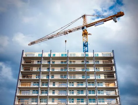Cranes on a construction site Stock Photos