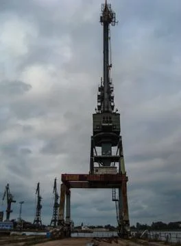 Cranes at the Gda?sk Shipyard. Stock Photos
